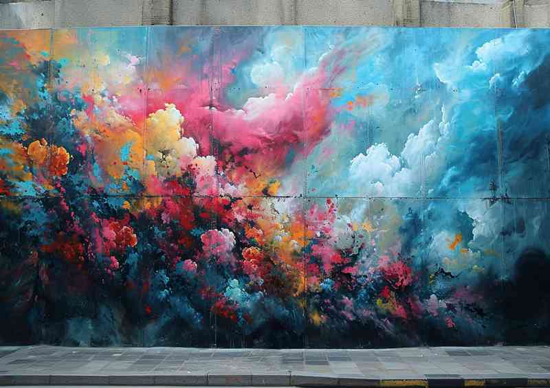 Sky and smoke urban street art