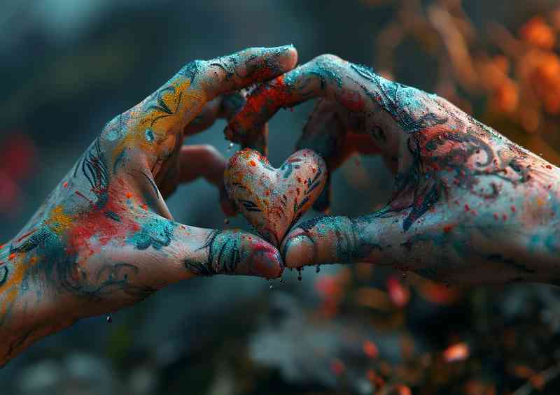 Tattooed love hands