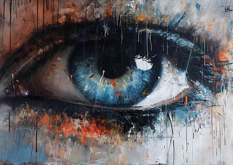 The Painted blue eye graffiti style