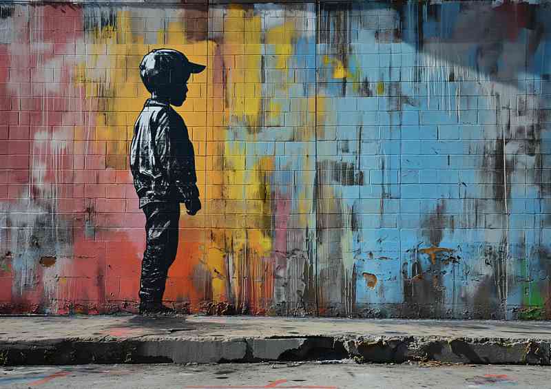 The lost little boy street art