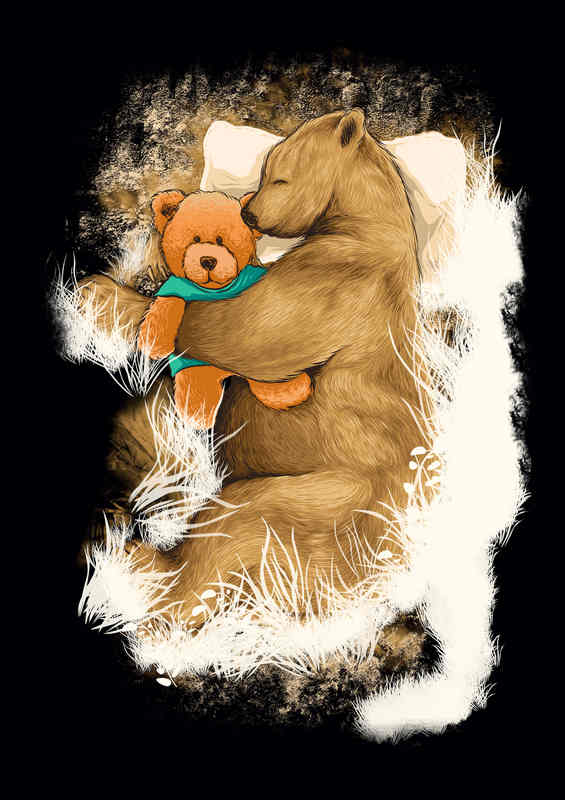 Mummy Bear Metal Art Poster