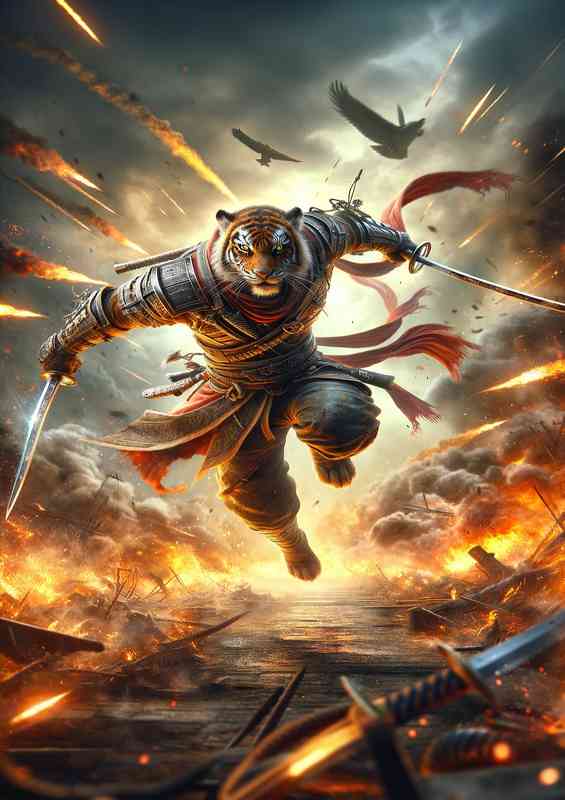 A dynamic action Envision a powerful tiger