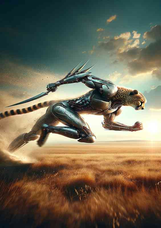 Animal in an action packed scene Imagine a fierce cheetah