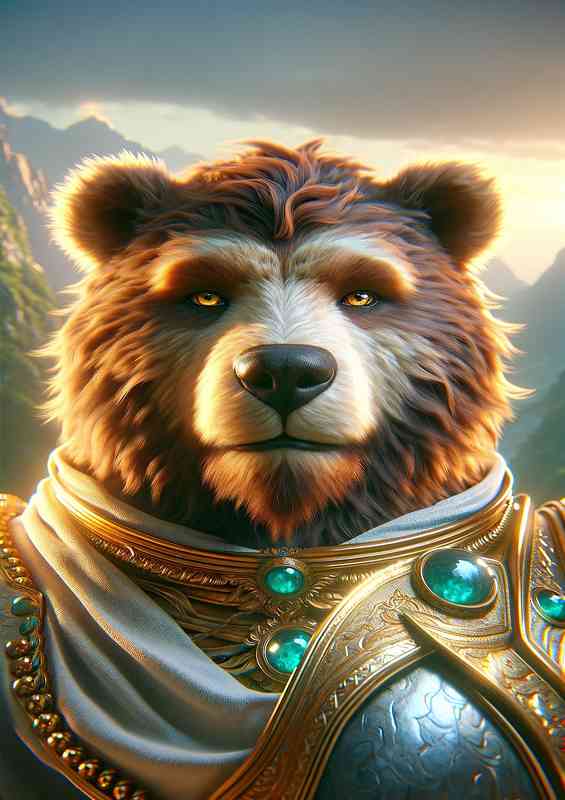 Bear warriors face capturing the calm yet powerful gaze