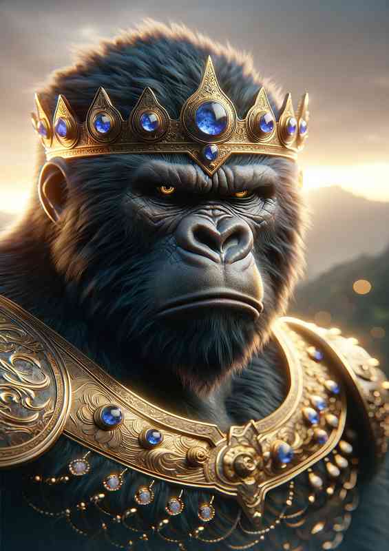 Gorilla king showcasing his stern expression