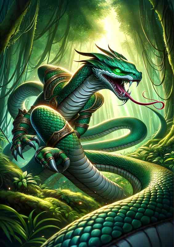 Snake warrior coiled and ready for battle