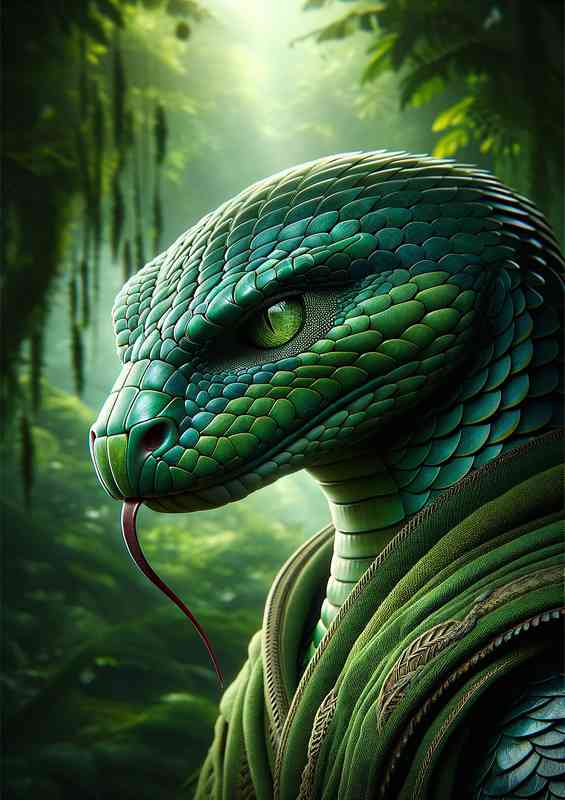 Snake warrior focusing on the intense gaze