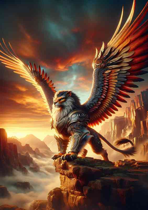 Warrior animal a fantastic Magical griffin