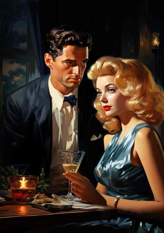 Classic Martini courting at the bar retro