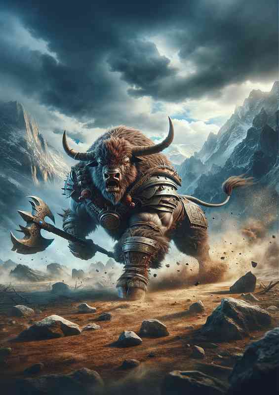 Warrior animal a fierce bison