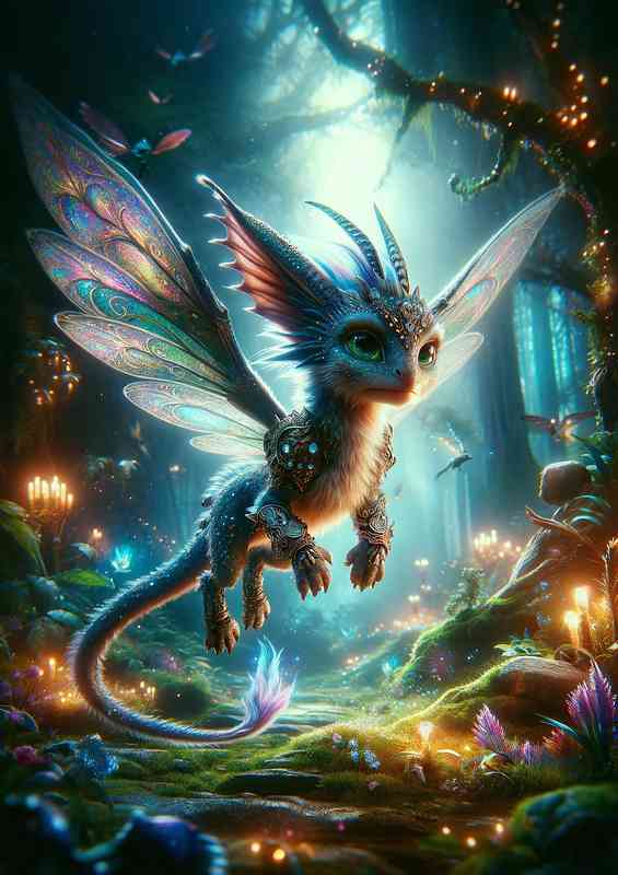 Warrior animal a mystical fairy dragon