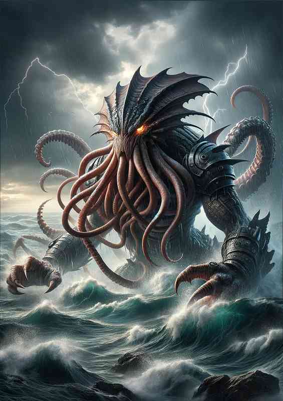 Warrior animal an imposing kraken legendary sea monster