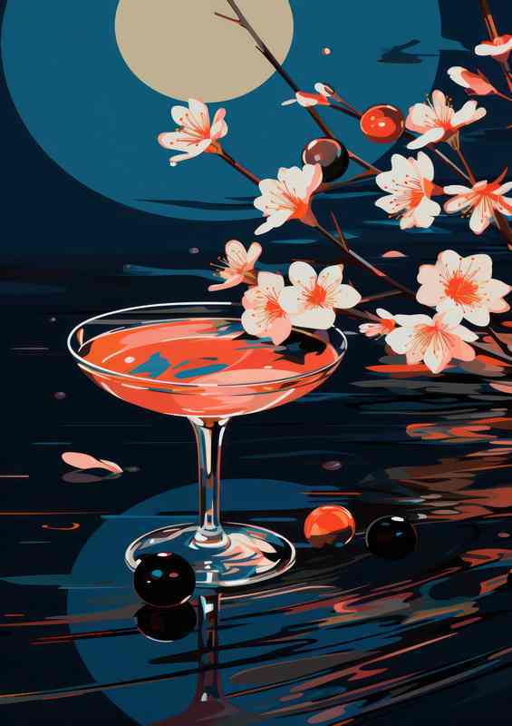Cocktail drinks at night