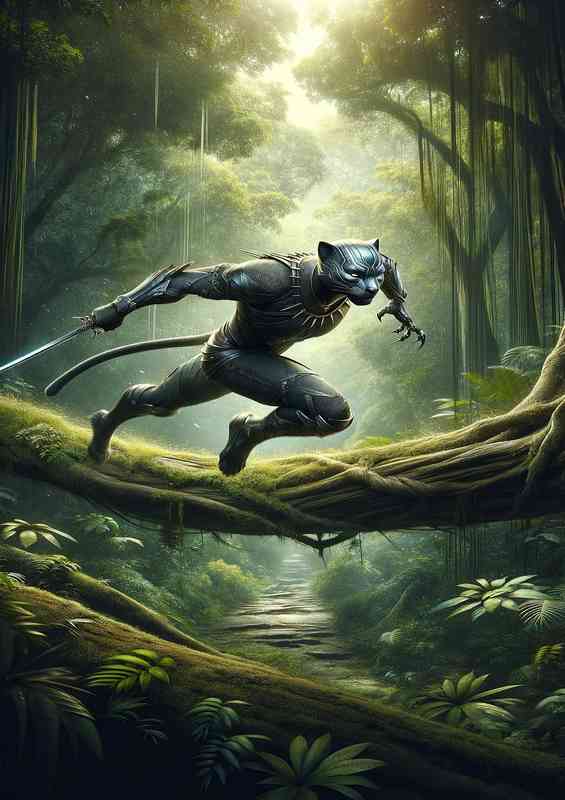 Warrior animal in a stealthy panther