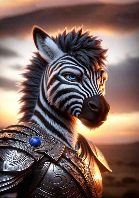 Zebra warrior showcasing his black and white stripes
