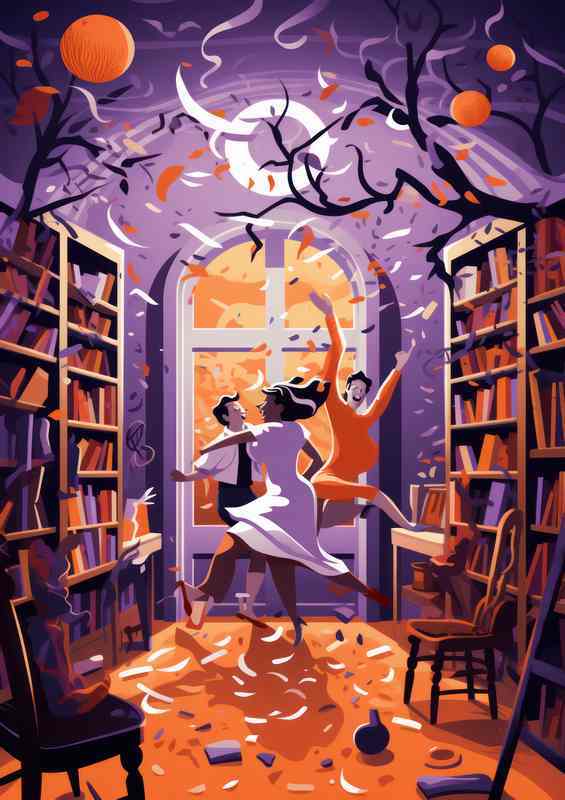 Friends dancing in the collage room