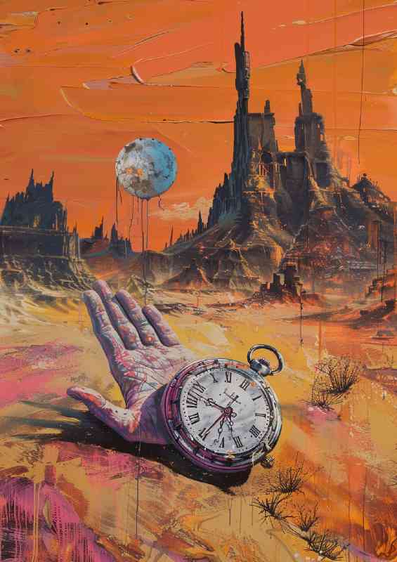 Abstract pocket watch and the hand