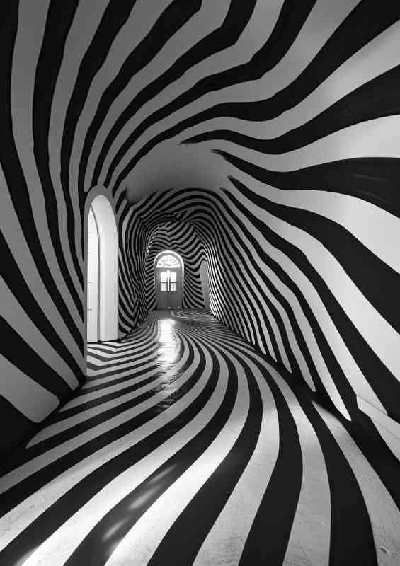 Black and white tunnel