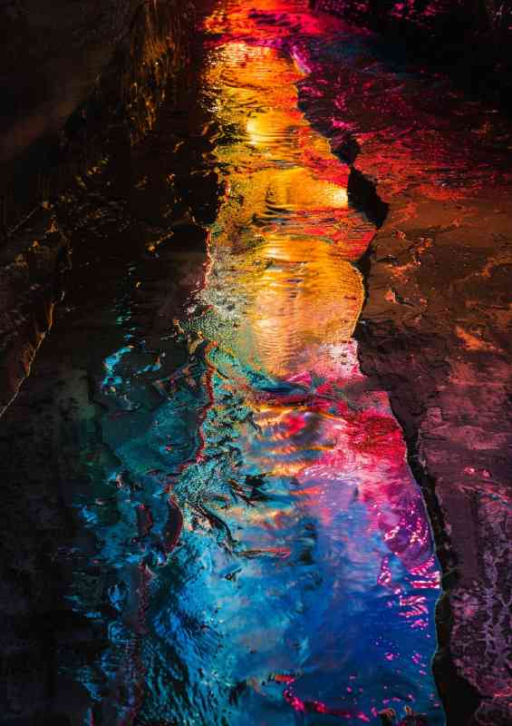 Rainbow colours blasted