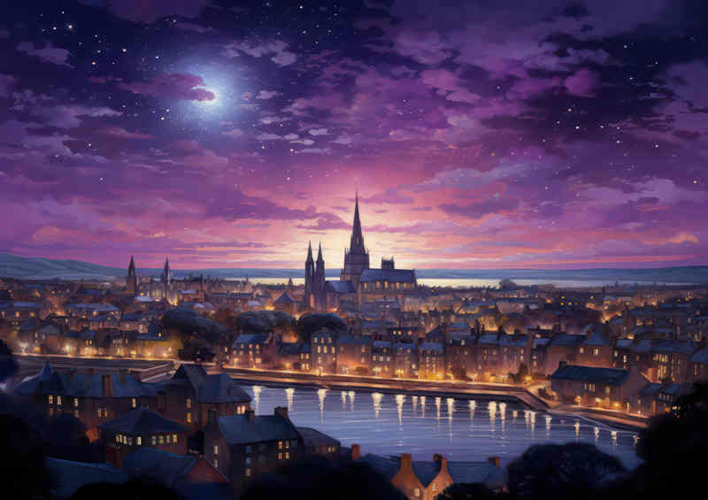 City Of york painted style lit up by the stars