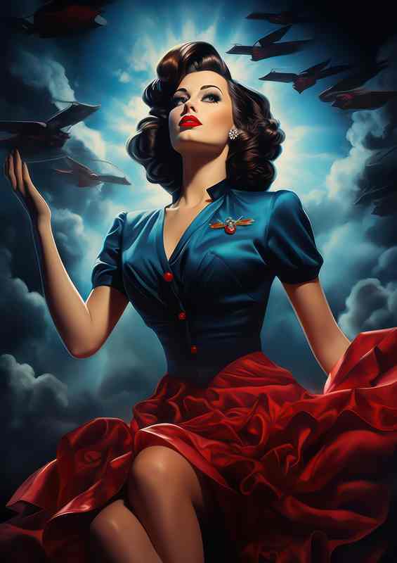 Vintage Renaissance Woman Red Dress
