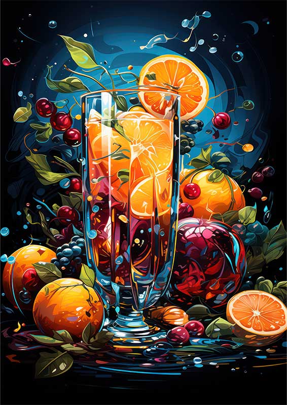 Golden Honeydew Fizz with fruit
