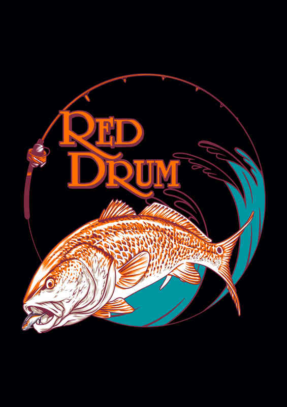 Red Drum Metal Poster