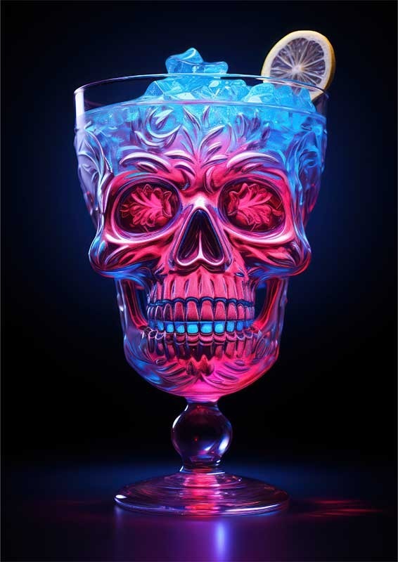 Lush Lotus Libation colorful skull cocktail