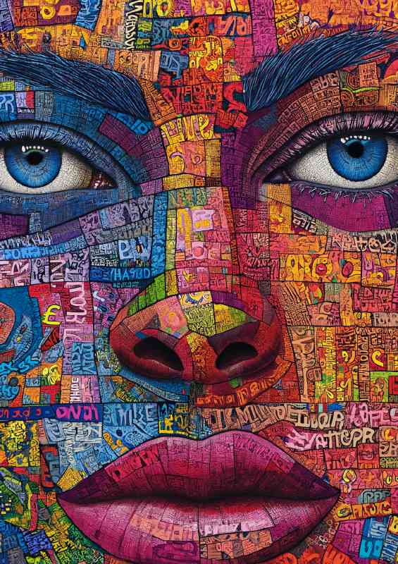 The painting is of different kinds of words