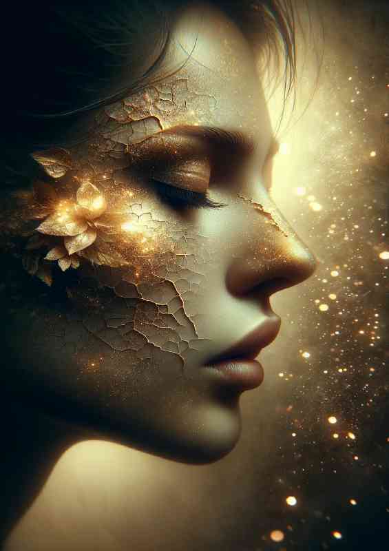 Delicate light and shadow across a womans face