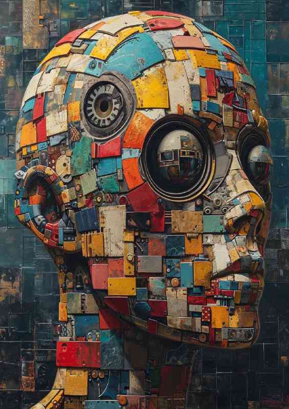 Mechanical head painting style