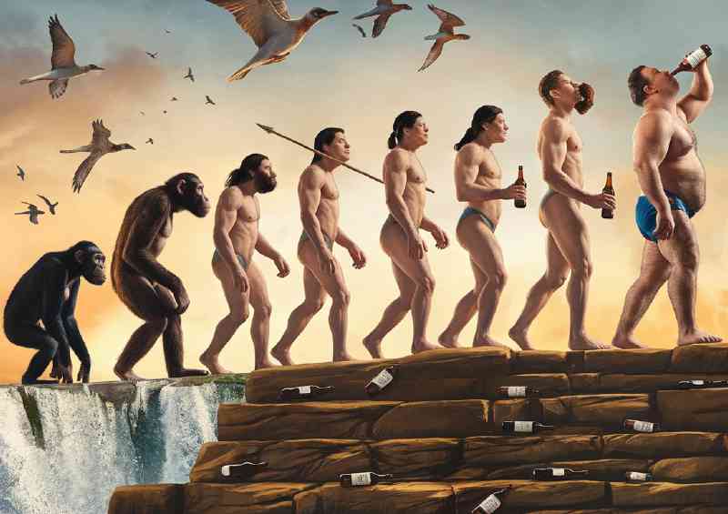 Humorous take on the evolution of man it starts