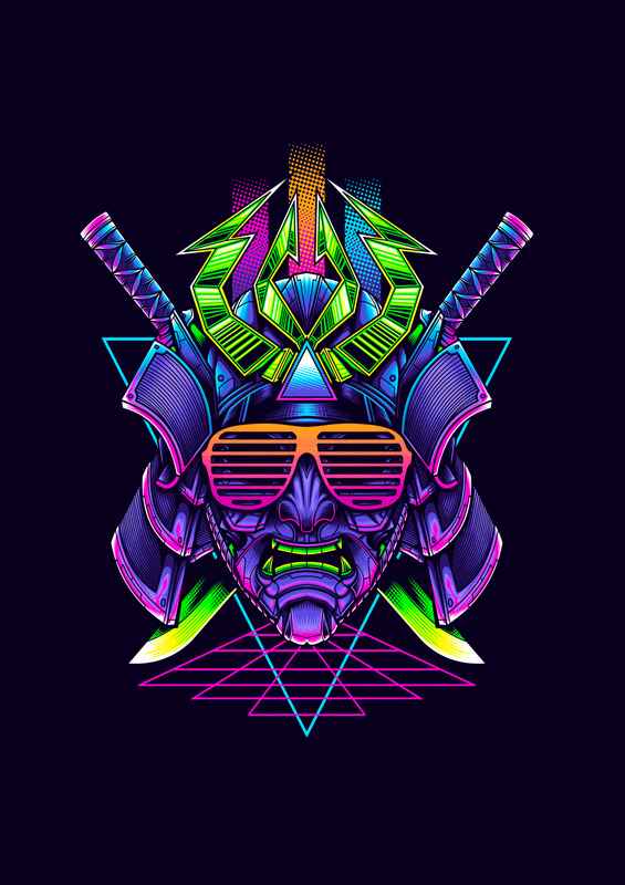 Samurai Purple Metal Poster