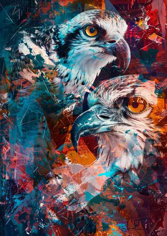 A Pair og birds in abstract art