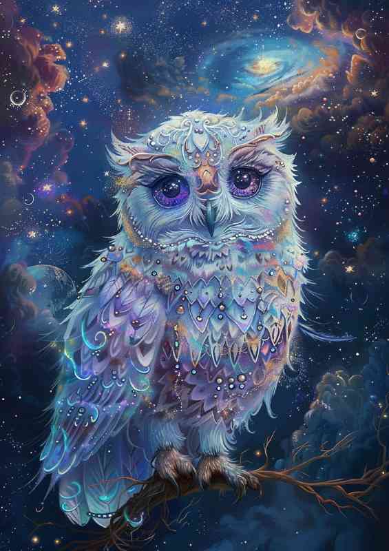 A stunning beautiful little colours owl