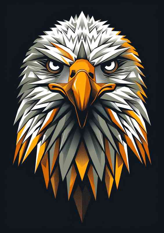 Abstract geometric Eagle head | Metal Poster