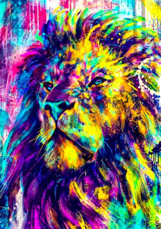Lion Art Colourful