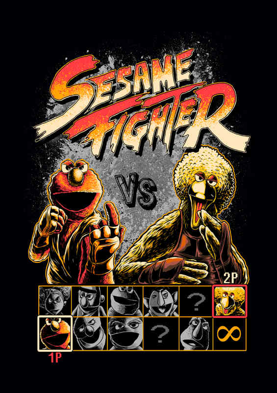 Sesame Fighter big bird and gonzo