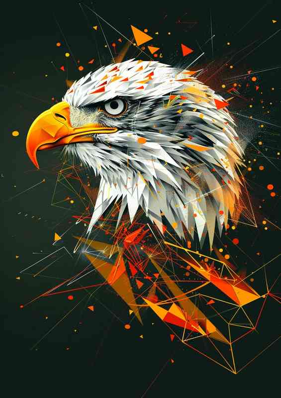 Eagle head in a abstract geometric style