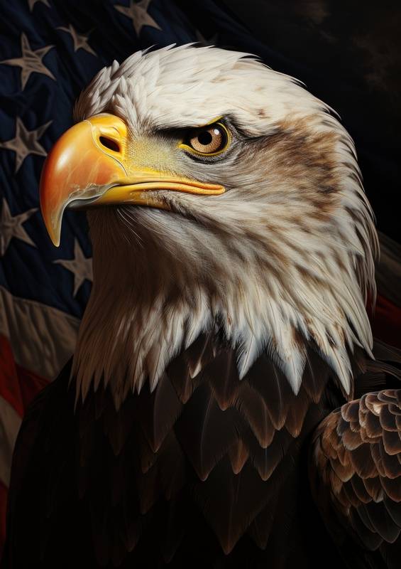 Eagles head with usa flag