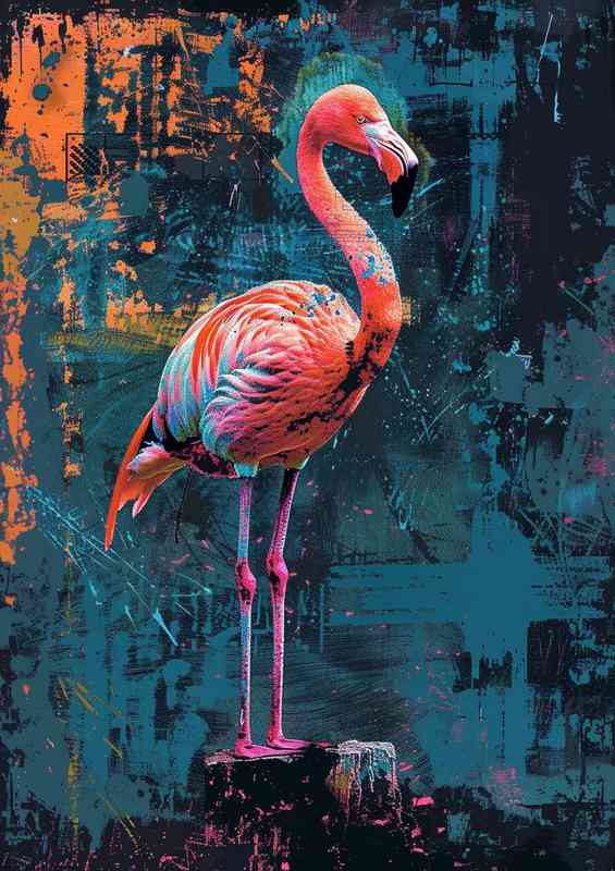 Flamingo in a artistic style