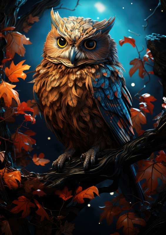 Owl in the autumn