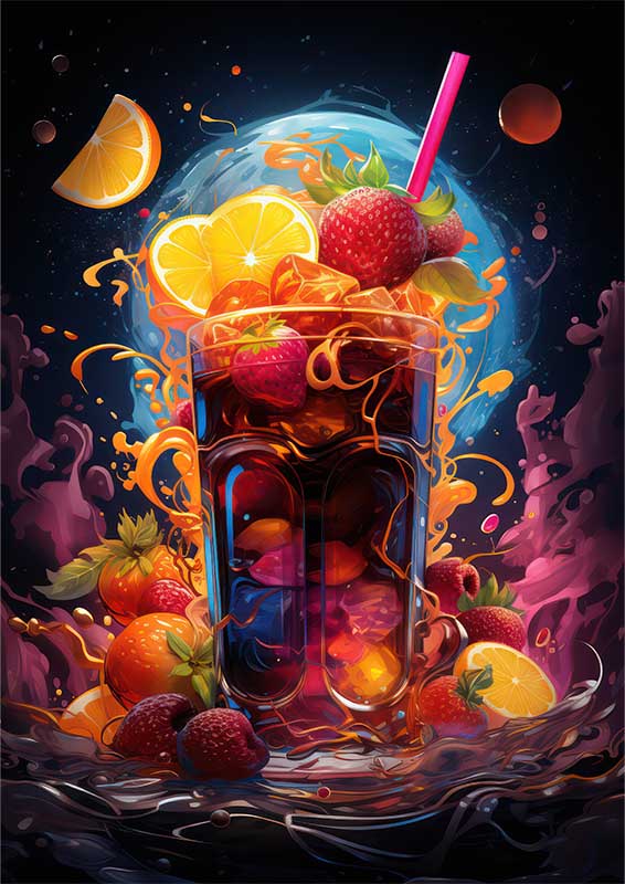 Serpentine Sangria blasted with fruit cocktail drink