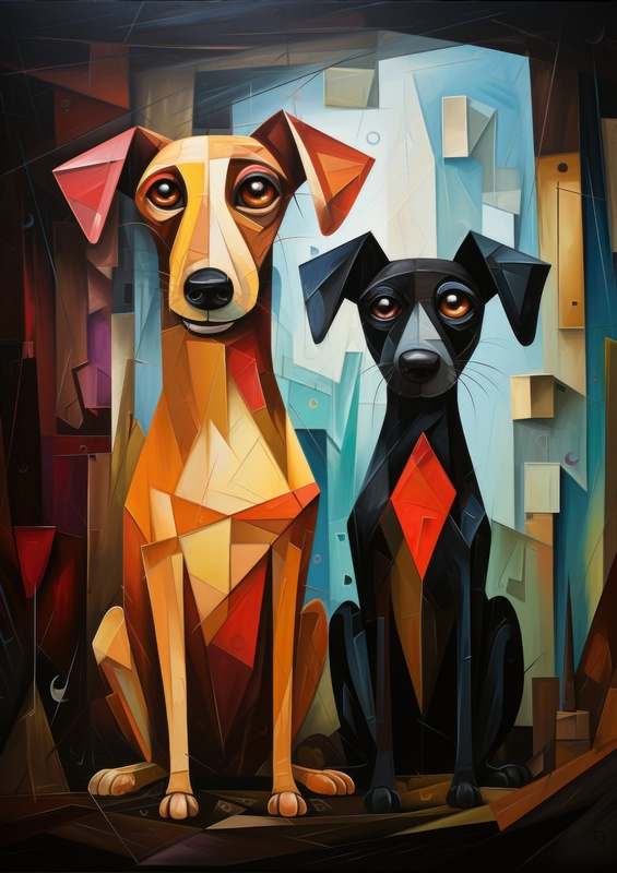 A Pair of Dogs in abstract form
