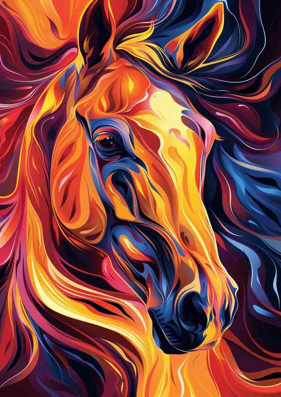 Bright flamed Horse head