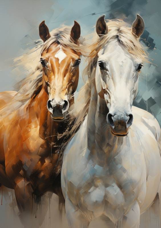 Brown and white Horses