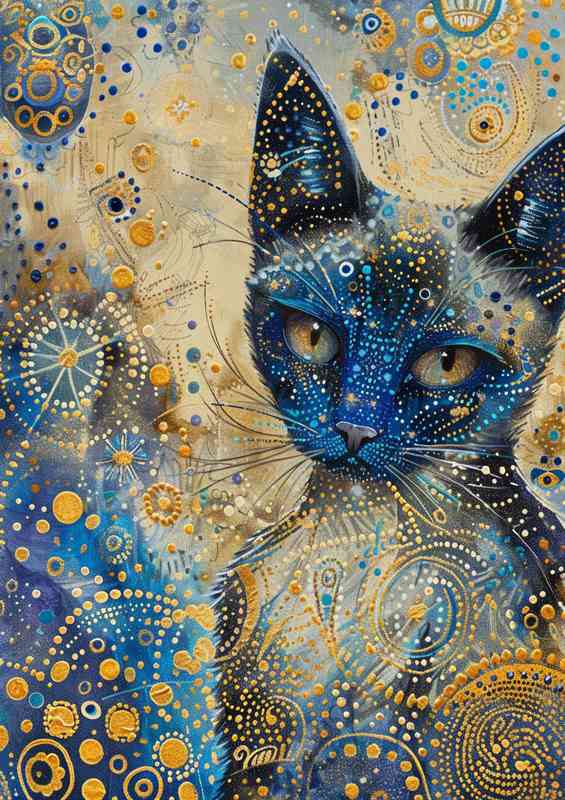 Cat with star patterns