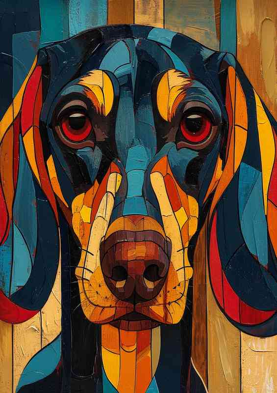 Dachshund dog with red eyes