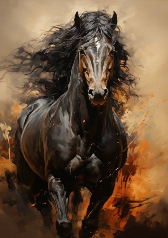 Dark Horse Galloping