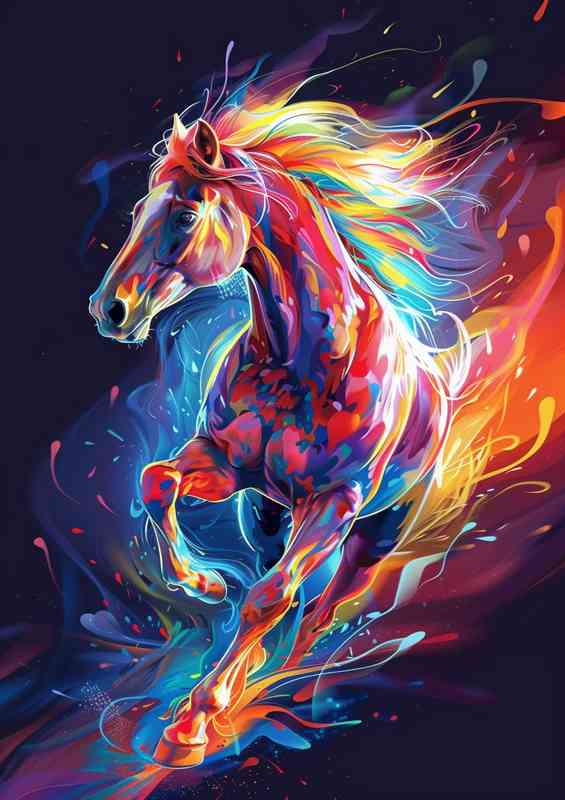 Flamed Horse across the sky